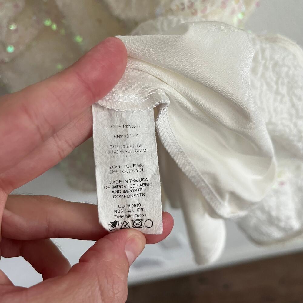 Show Me Your MuMu White Sequin Zoey Mini Dress - Picture 6 of 8